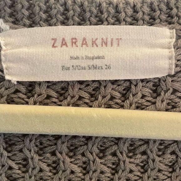 Zara ZaraKnit Gray Cable Knit Sweater Top Women’s Size Small Casual Warm Cozy - Picture 2 of 4